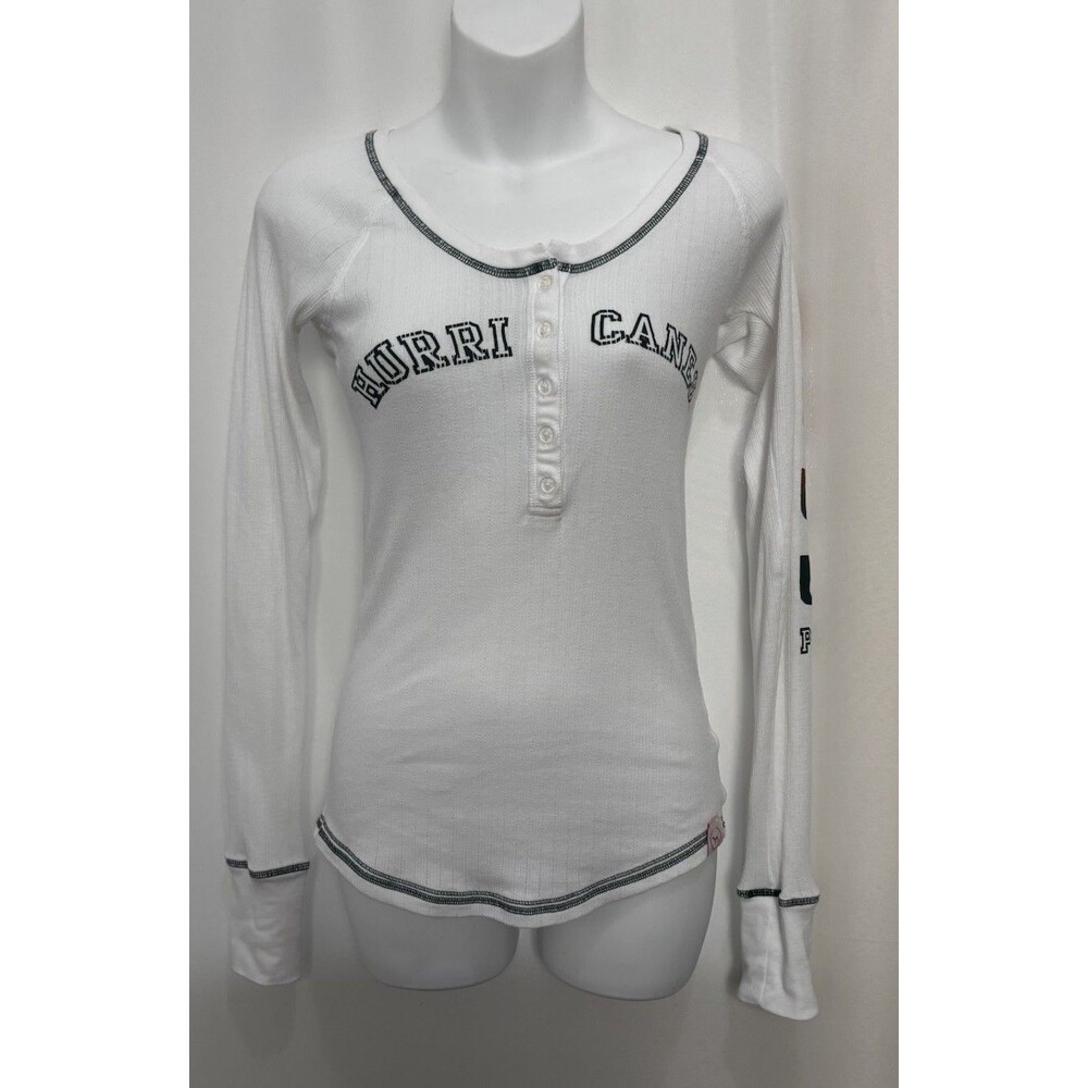 Pink VICTORIA'S SECRET COLLEGIATE COLLECTION Hurricanes Long Sleeve Tshirt SZ XS